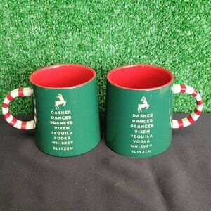 Place & Time Holiday Ceramic Reindeer Mugs 16oz - Set of 2 NEW